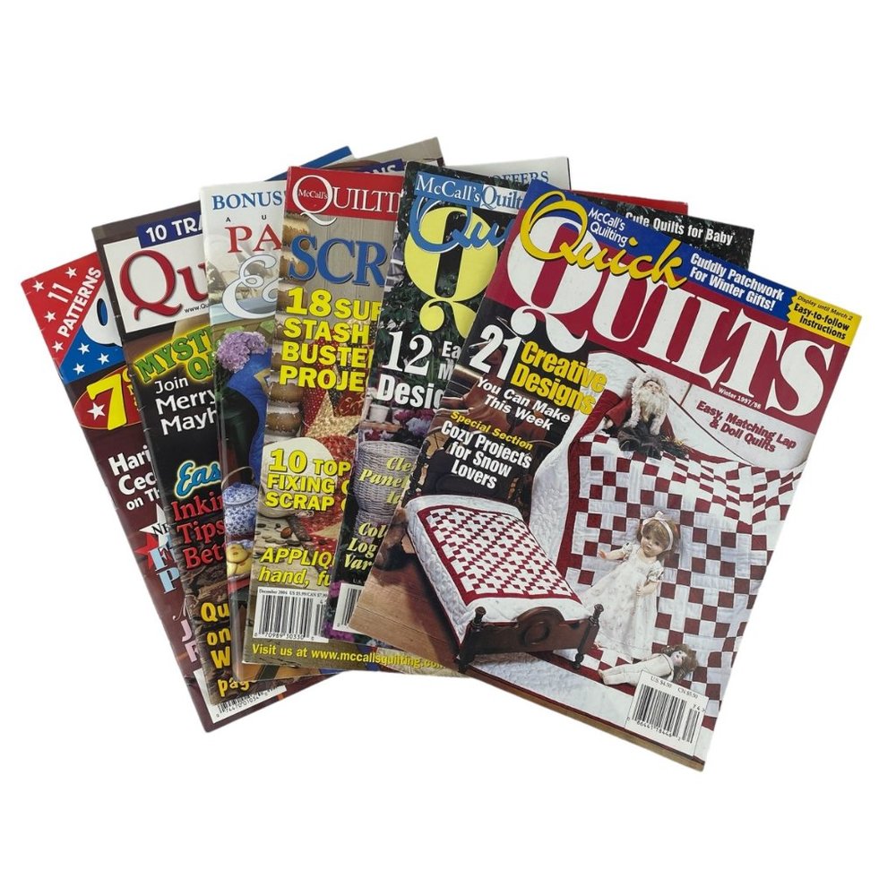 Various Quilting Magazines Lot of 6 McCalls Quick Quilts Patchwork Quiltworks‎